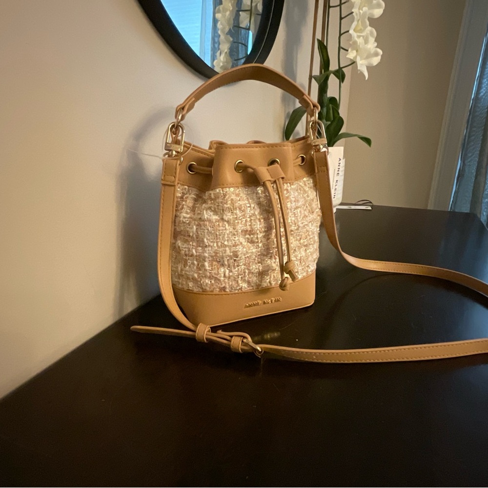 Anne Klein Tan and Cream Crossbody Bag